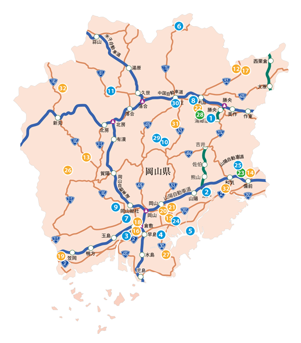 岡山県地図